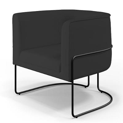 Poltrona Fixa Betina D02 C-300 Veludo Preto Preto Lyam Decor