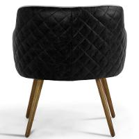 Kit 02 Poltronas Pés Palito Linho Cinza D-315 Corano Preto - 3