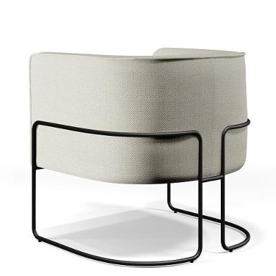 Poltrona Decorativa Fixa Betina D02 A-49 Linho Champagne Bege Lyam Decor