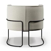 Poltrona Fixa Base De Aço Preto Linho Champagne A-49 - 5