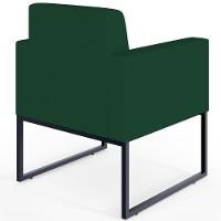 Kit 02 Poltronas Base Fixa Metal Suede Verde Musgo