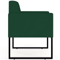 Kit 02 Poltronas Base Fixa Metal Suede Verde Musgo - 5