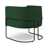 Poltrona Fixa Base De Aço Preto Veludo Verde Musgo C-303 - 2