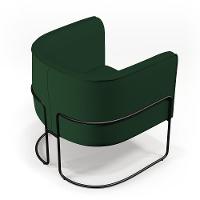 Poltrona Fixa Base De Aço Preto Veludo Verde Musgo C-303 - 3