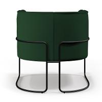 Poltrona Fixa Base De Aço Preto Veludo Verde Musgo C-303