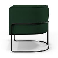 Poltrona Fixa Base De Aço Preto Veludo Verde Musgo C-303 - 5