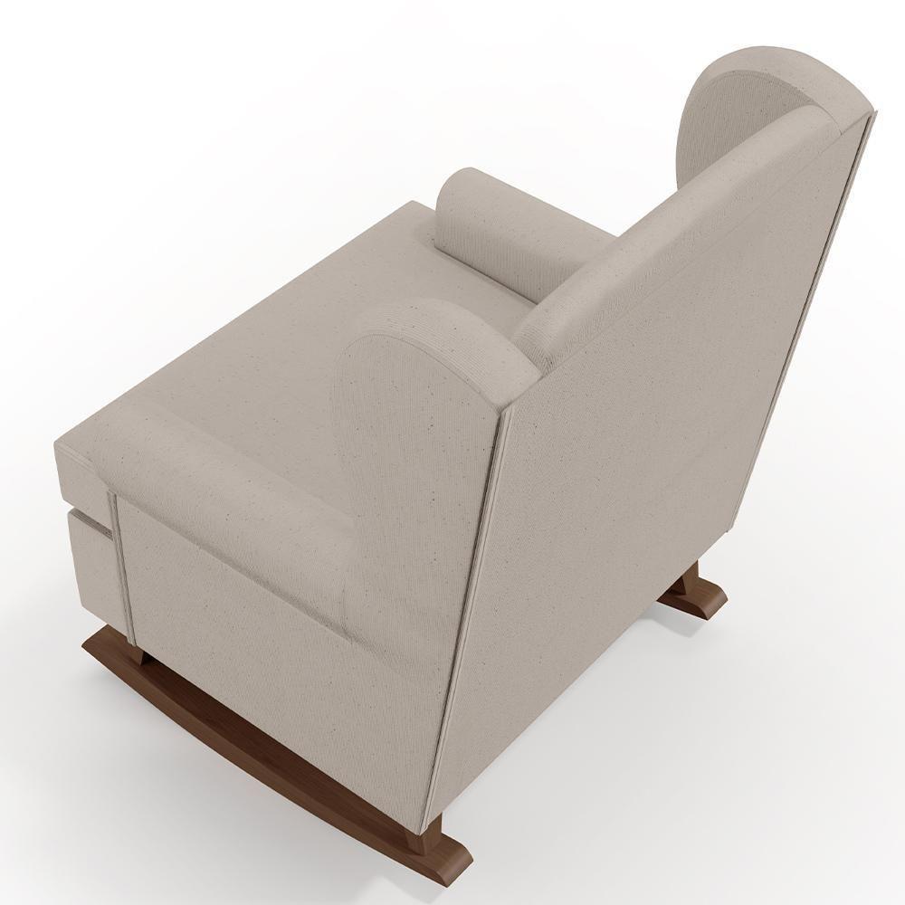 Kit 02 Poltronas Malu Base De Madeira P02 Linho Bege - 2