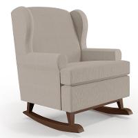 Kit 02 Poltronas Malu Base De Madeira P02 Linho Bege - 7