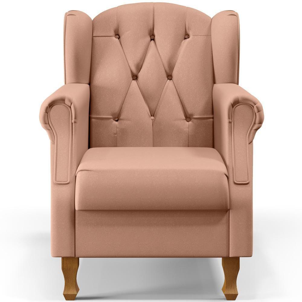 Kit 02 Poltronas Para Sala De Estar Yara P02 Linho Rosê - 4