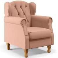 Kit 02 Poltronas Para Sala De Estar Yara P02 Linho Rosê - 7