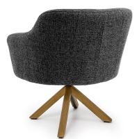 Kit 02 Poltronas Base Giratória Linho Chumbo D-469 - 9