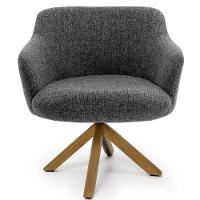 Kit 02 Poltronas Base Giratória Linho Chumbo D-469 - 10