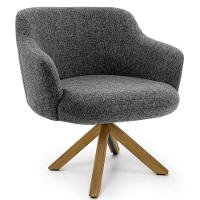 Kit 02 Poltronas Base Giratória Linho Chumbo D-469 - 11