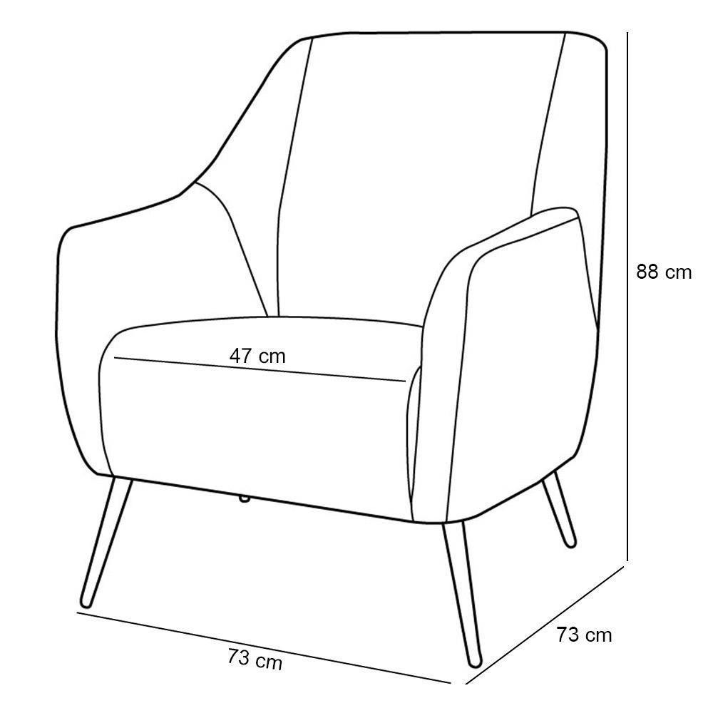 Poltrona Paloma Pés Palito New Bronze Bege C-129 - 2