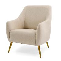 Poltrona Paloma Pés Palito New Bronze Bege C-129 - 1