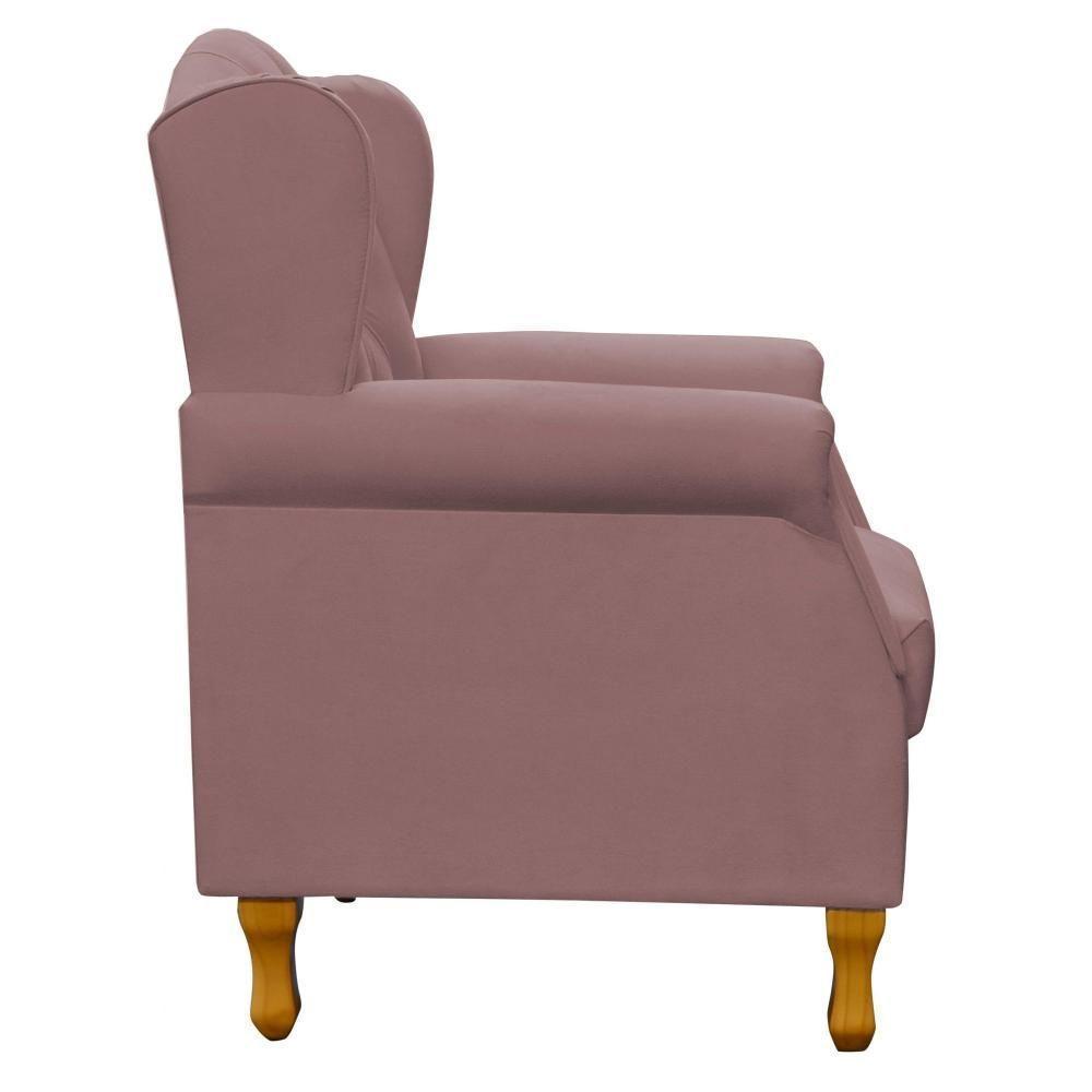 Kit 02 Poltronas Para Sala De Estar Yara P02 Suede Rosê - 2