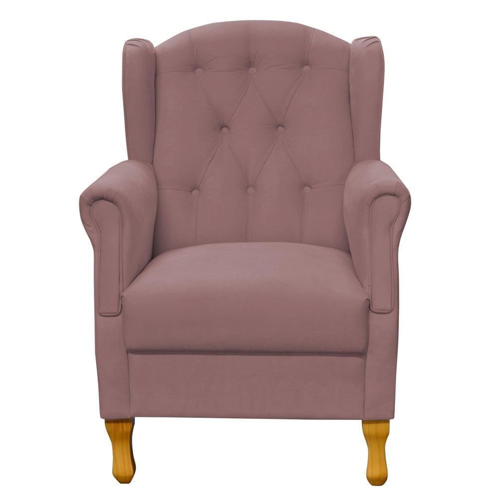 Kit 02 Poltronas Para Sala De Estar Yara P02 Suede Rosê - 3