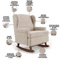 Kit 02 Poltronas Malu Base De Madeira P02 Suede Bege - 6