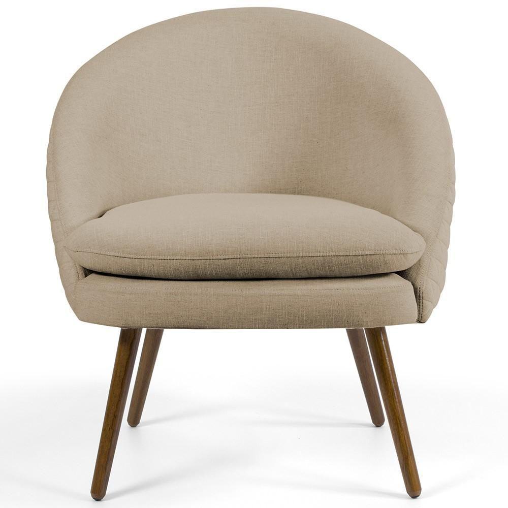 Poltrona Fixa Pés Palito Rafa D02 Tressê Linho Bege C-129 - 5