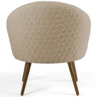 Poltrona Fixa Pés Palito Rafa D02 Tressê Linho Bege C-129 - 2