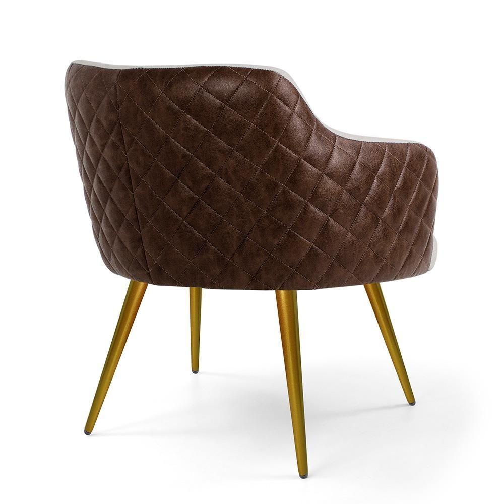 Kit 02 Poltronas New Bronze Linho Bege C-107 Corano Marrom - 4