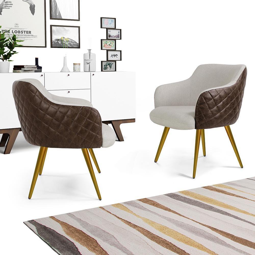 Kit 02 Poltronas New Bronze Linho Bege C-107 Corano Marrom - 8