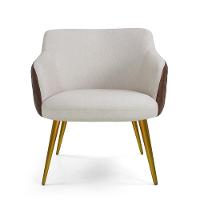 Kit 02 Poltronas New Bronze Linho Bege C-107 Corano Marrom - 7