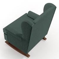 Poltrona Malu Base De Madeira P02 Linho Verde Musgo - 2