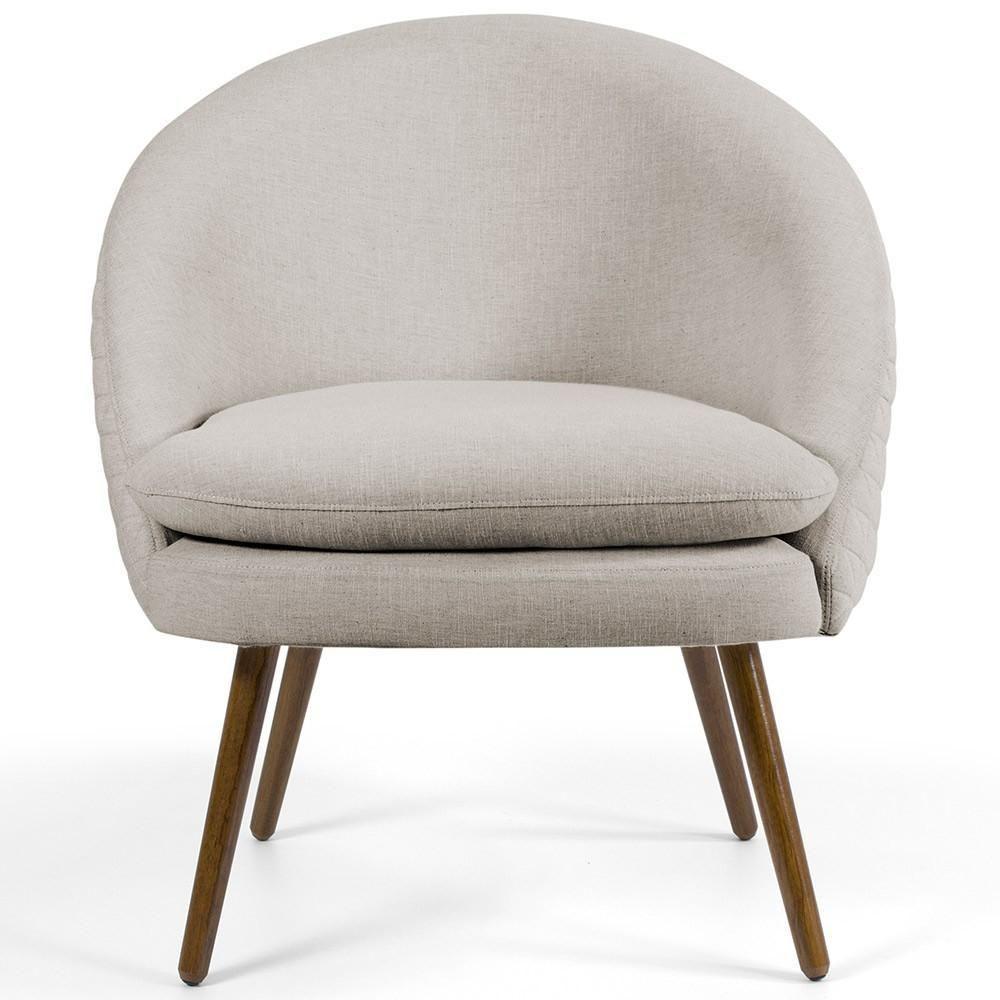 Poltrona Fixa Pés Palito Rafa D02 Tressê Linho Bege C-107 - 5