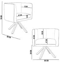 Kit 02 Poltronas Base Giratória Madeira Veludo Rosê C-305 - 6