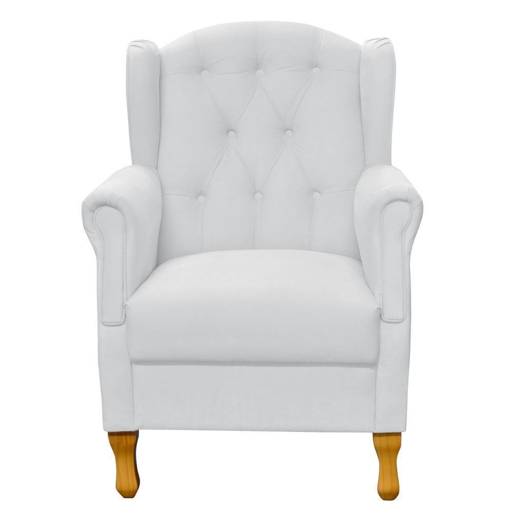 Kit 02 Poltronas Para Sala De Estar Yara P02 Corino Branco - 3