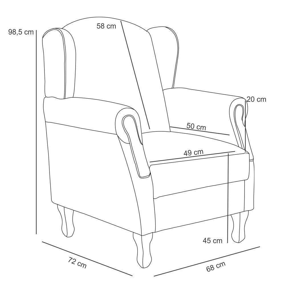 Kit 02 Poltronas Para Sala De Estar Yara P02 Corino Branco - 4
