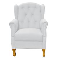 Kit 02 Poltronas Para Sala De Estar Yara P02 Corino Branco - 5