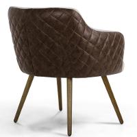 Kit 02 Poltronas Pés Palito Linho Bege C-107 Corano Marrom - 5