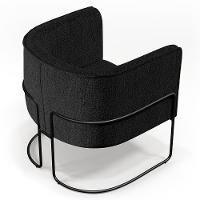 Poltrona Fixa Base De Aço Preto Linho Chumbo D-465 - 3