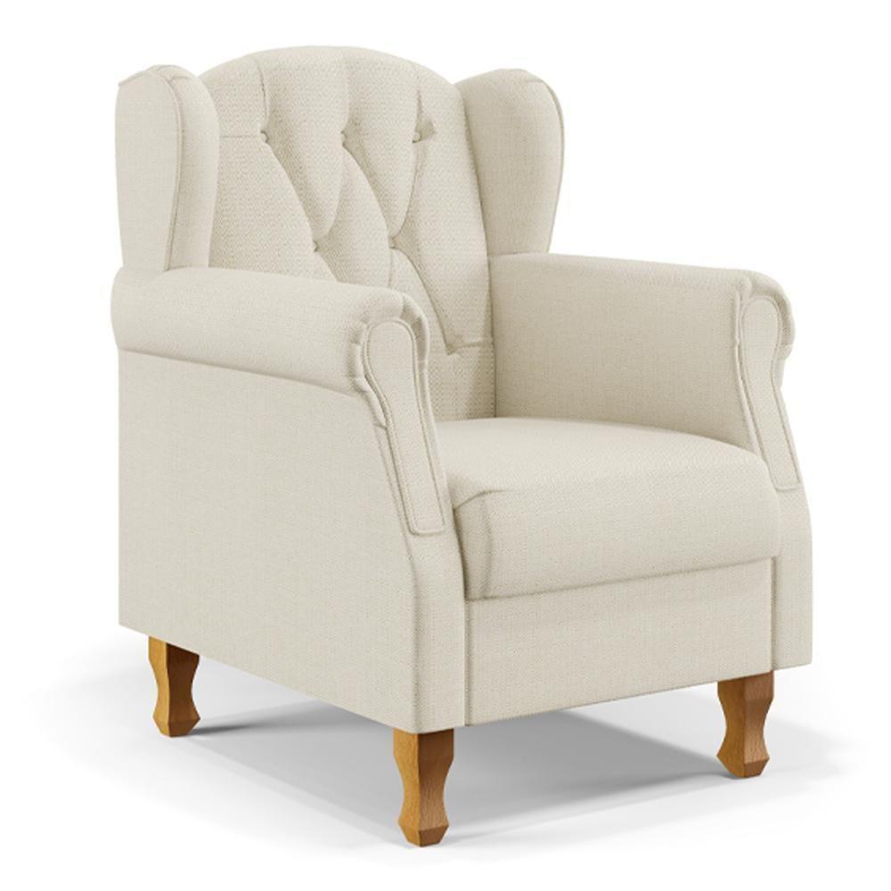 Poltrona Para Sala De Estar Yara P02 Linho Champagne - 1