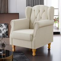 Poltrona Para Sala De Estar Yara P02 Linho Champagne - 19