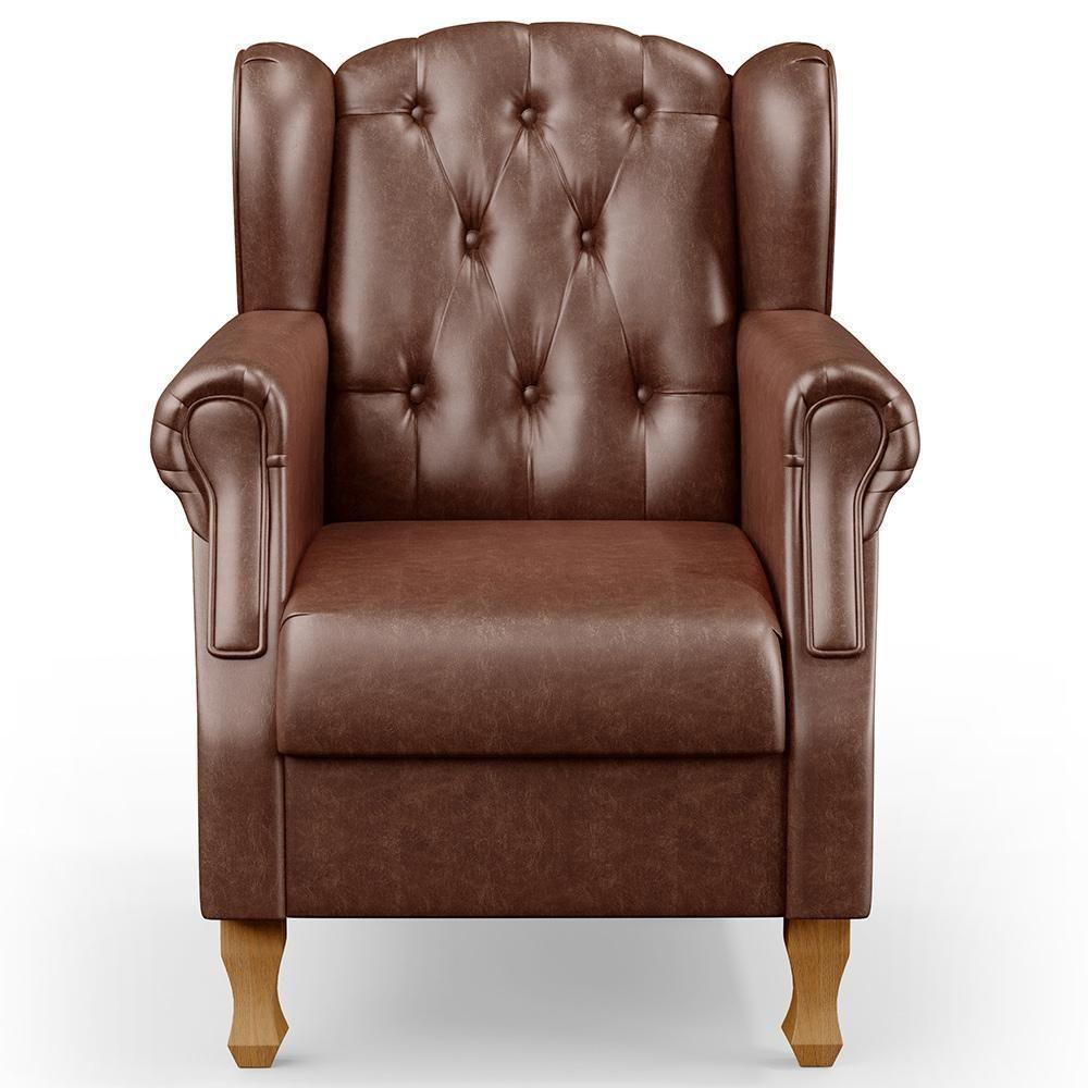 Poltrona Para Sala De Estar Yara P02 Marrom - 6