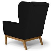 Poltrona Milena Base De Madeira Corano Preto C-05 - 3