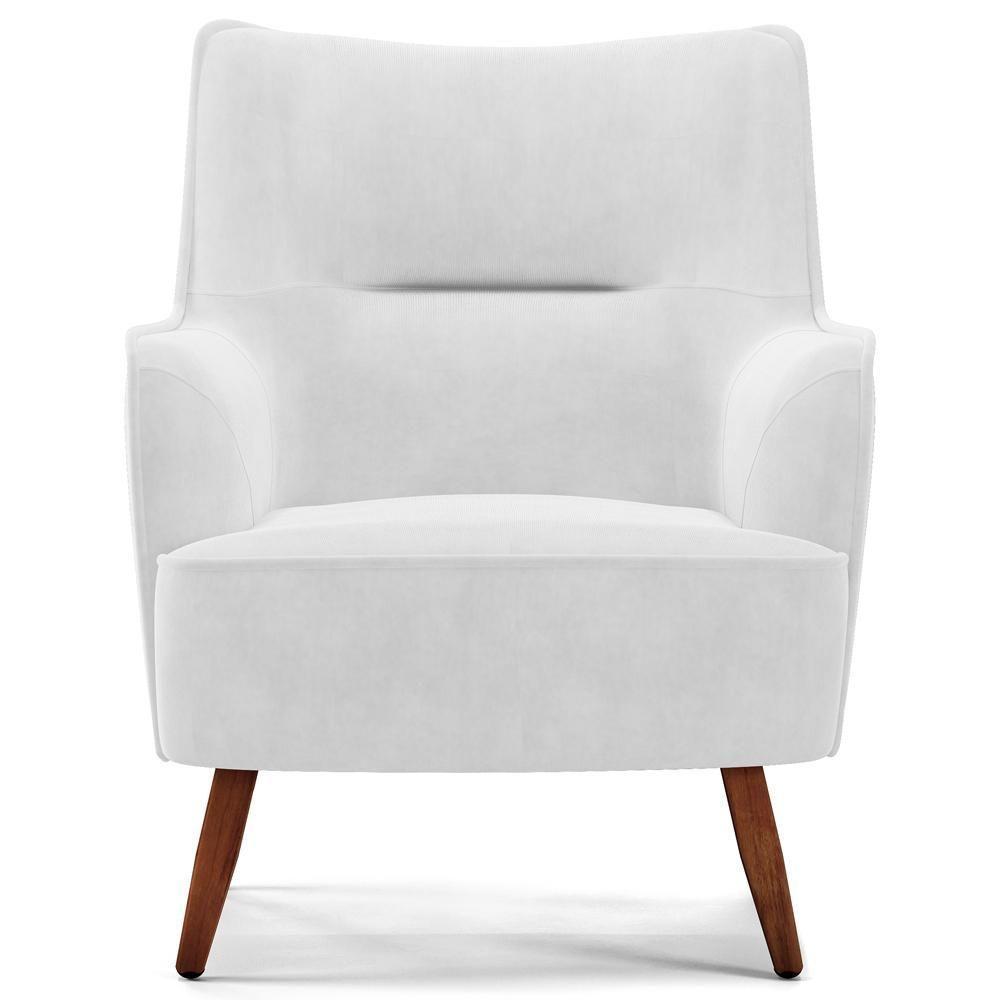 Poltrona Fixa Pés De Madeira Isabella D02 Corano Branco C-12 - 7