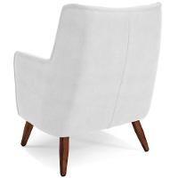 Poltrona Fixa Pés De Madeira Isabella D02 Corano Branco C-12 - 2