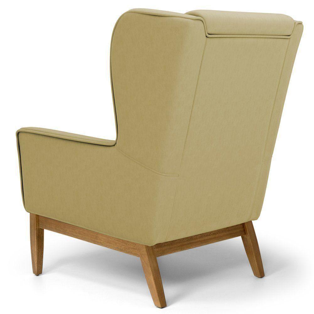 Poltrona Milena Base De Madeira Corano Bege Escuro C-19 - 3