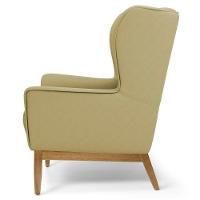 Poltrona Milena Base De Madeira Corano Bege Escuro C-19