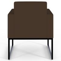 Kit 02 Poltronas Base Fixa De Metal Suede Marrom