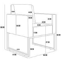 Kit 02 Poltronas Base Fixa De Metal Suede Marrom - 12