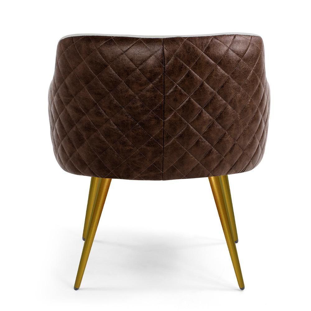 Poltrona Pé Palito Jade Bege C-17 Tressê Corano Marrom - 2