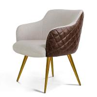 Poltrona Pé Palito Jade Bege C-17 Tressê Corano Marrom - 1