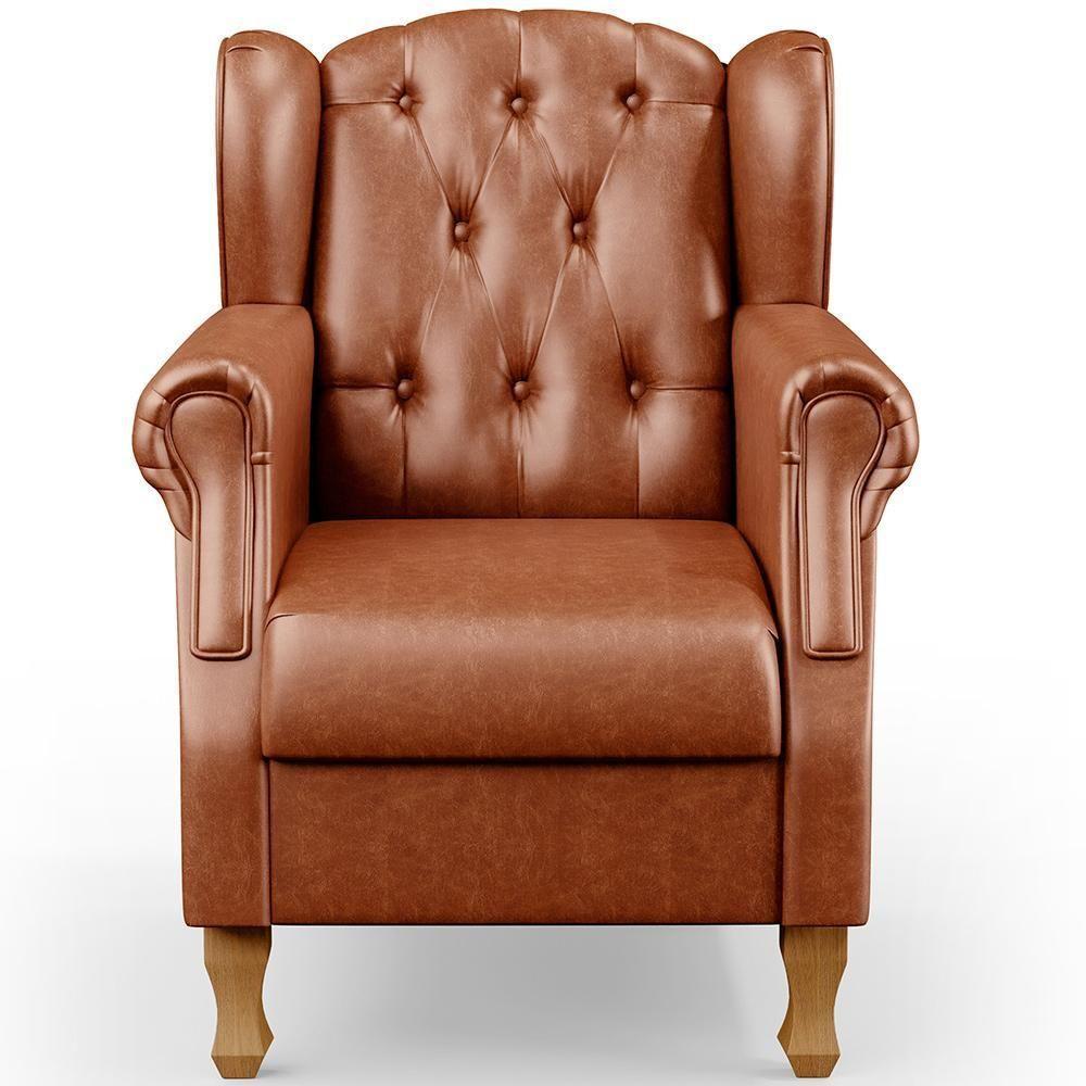 Poltrona Para Sala De Estar Yara P02 Camel - 6