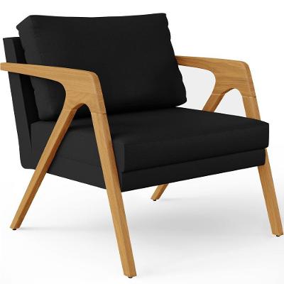 Poltrona Pietra Decorativa Para Sala De Estar Corano Preto Lyam Decor