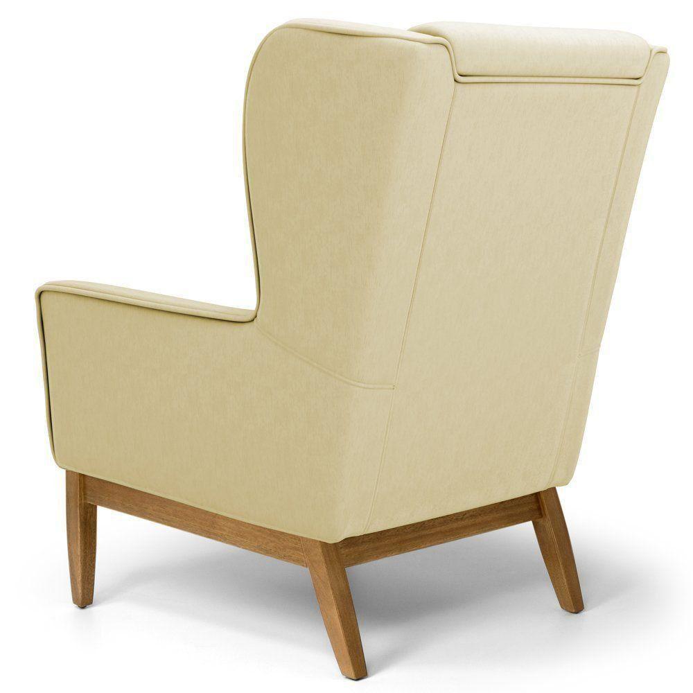 Poltrona Milena Base De Madeira Corano Bege C-26 - 3